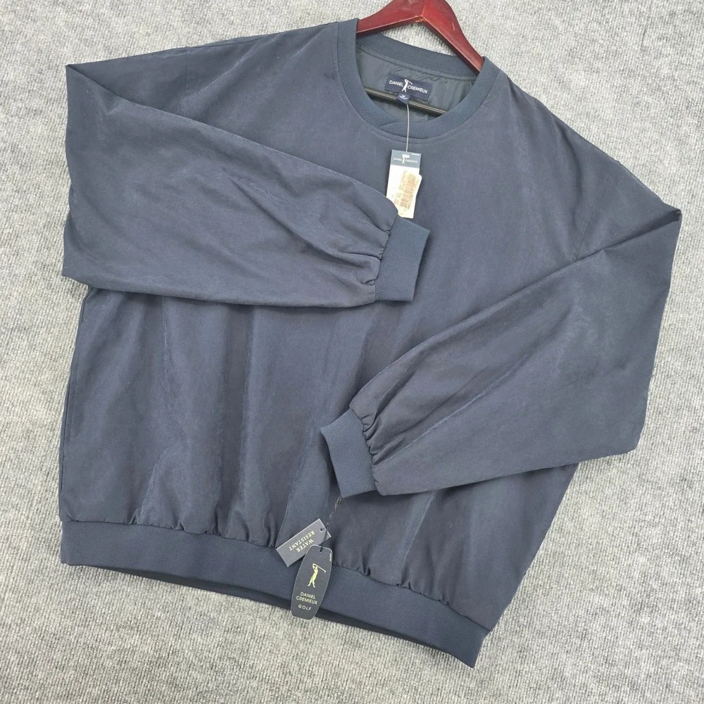 Daniel Cremieux Golf Mens XL Navy Blue Water Resistant Windshirt Pullover NWT